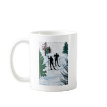 Two Cross Country Skiers Coffee Mug
