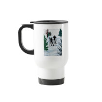 Two Cross Country Skiers Coffee Mugs
