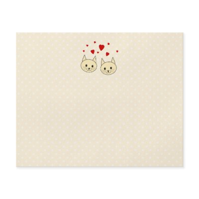Two Cute Amber Colour Cats with Red Hearts. Personalized Flyer by Graphics_By_Metarla
