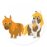 Two Cute Cartoon Ponies sticker