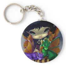 "Two Cute Dragonlings" Keychain