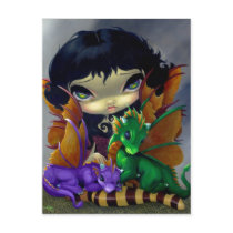 "Two Cute Dragonlings" Postcard