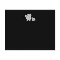 Two Cute Elephants. Cartoon on Black. Personalised Flyer