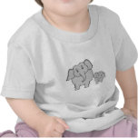 Two Cute Elephants. Cartoon. Shirts