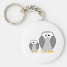 Two Cute Penguins. Cartoon. Keychain
