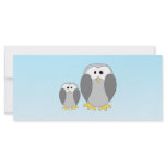 Two Cute Penguins. Cartoon on Sky Blue. Full Colour Rack Card