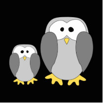 Two Cute Penguins. Cartoon. Acrylic Cut Outs