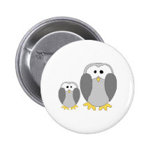 Two Cute Penguins. Cartoon. Pin