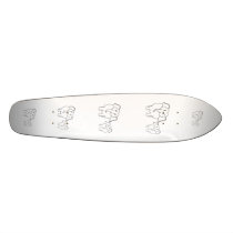 Two Cute White Elephants. Cartoon. Skateboards