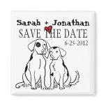 Two Dogs Puppy Love Save The Date magnets