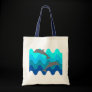 Two Dolphins With 4-Colour Stylised Waves Canvas Bag