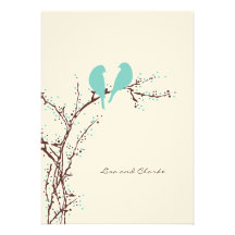 Two Doves {mod} Wedding Invitations