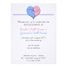 Two Doves One Heart Engagement Invitation