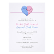 Two Doves One Heart Rehearsal Dinner Invitation