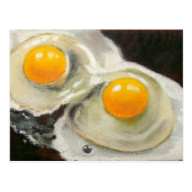 TWO EGGS REALISM ARTWORK POST CARDS