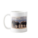 Two elephants walking in a row mug