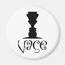 Two Faces or Vase Optical Illusion Fridge Magnets