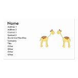 Two Facing Giraffes. Cartoon Business Card