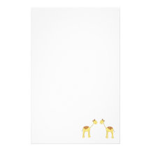 Two Facing Giraffes. Cartoon Personalized Stationery