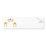 Two Facing Giraffes with Hearts. Cartoon. Bumper Sticker