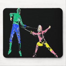 TWO FENCERS MOUSE PADS