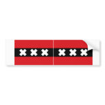 TWO Flag of Amsterdam Bumper Stickers