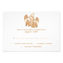 Two Foxes Wedding Invitation rsvp
