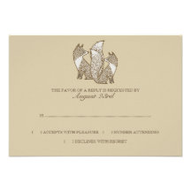 Two Foxes Wedding Invitation rsvp