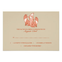 Two Foxes Wedding Invitation rsvp