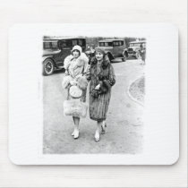 Two Friends, 1920s in furs Mousepads