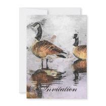 Two Geese  Party Announcement Invitation