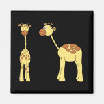 Two Giraffes. Cartoon Fridge Magnets