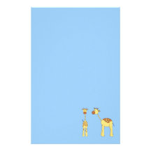 Two Giraffes. Cartoon Stationery Paper