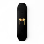 Two Giraffes Close-up. Cartoon Skate Deck