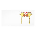 Two Giraffes with Hearts. Cartoon Animals. Custom photo cards
