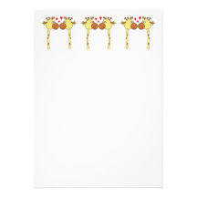 Two Giraffes with Red Love Hearts. Cartoon Custom Invite