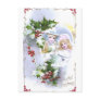 Two Girls and Lots of Holly for Christmas Postcard