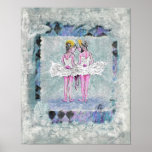 Two Girls Holding Ballet Shoes posters