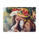 Two Girls Reading In A Garden By Pierre-Auguste Re postcards