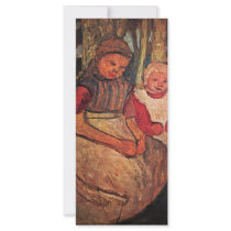 Two Girls Sitting In The Birch Forest By Modersohn Rack Card Template