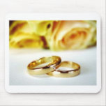 Two Gold Wedding Rings mousepads