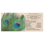 Two Golden Peacock Feathers Wedding Program rack cards