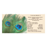Two Golden Peacock Feathers Wedding Program Custom Rack Card