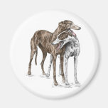 Two Greyhound Dog Friends Refrigerator Magnet
