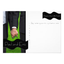 Two Grooms Custom Gay Wedding Driving Directions Announcements