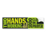 'Two Hands Working Do More' Quote Bumper Sticker bumper stickers