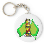 Two Headed Drum with australia map, tribal colours keychains