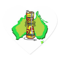 Two Headed Drum with australia map, tribal colours