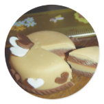 Two Heart Cake Round Stickers