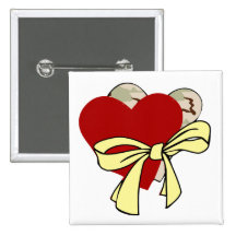 Two hearts and yellow ribbon buttons